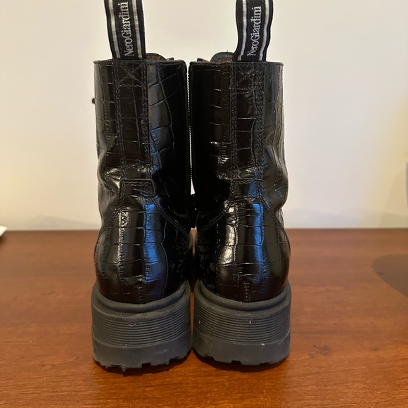 NeroGiardini Crocodile print combat boots - Picture 4 of 6